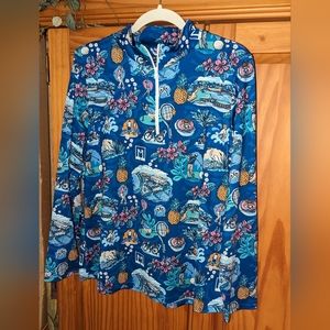 Katherine Way Country club print pullover. Size L